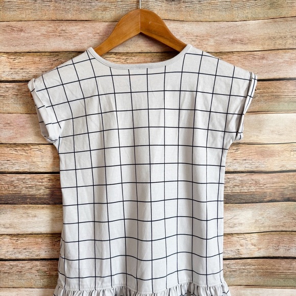 Hanna Andersson Girls Gray Plaid Grid Print Drop Waist Dress Size 130 US 8 - Picture 5 of 10